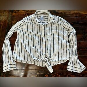 Rails Val storm stripe tie front shirt size large